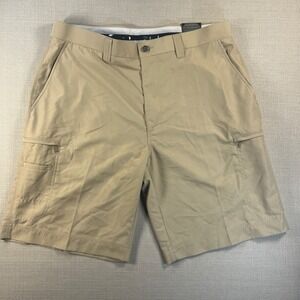 NWT Callaway Mens Khaki Golf Cargo Shorts 36 Moisture Wicking UPF 15+ Tan